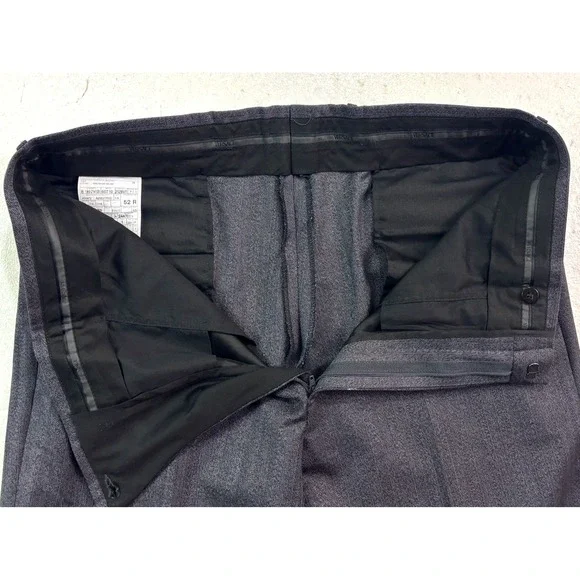 vtg Versace Italy 52 US 36x31 Charcoal Herringbone Stripe Dress Suit Pants Wool